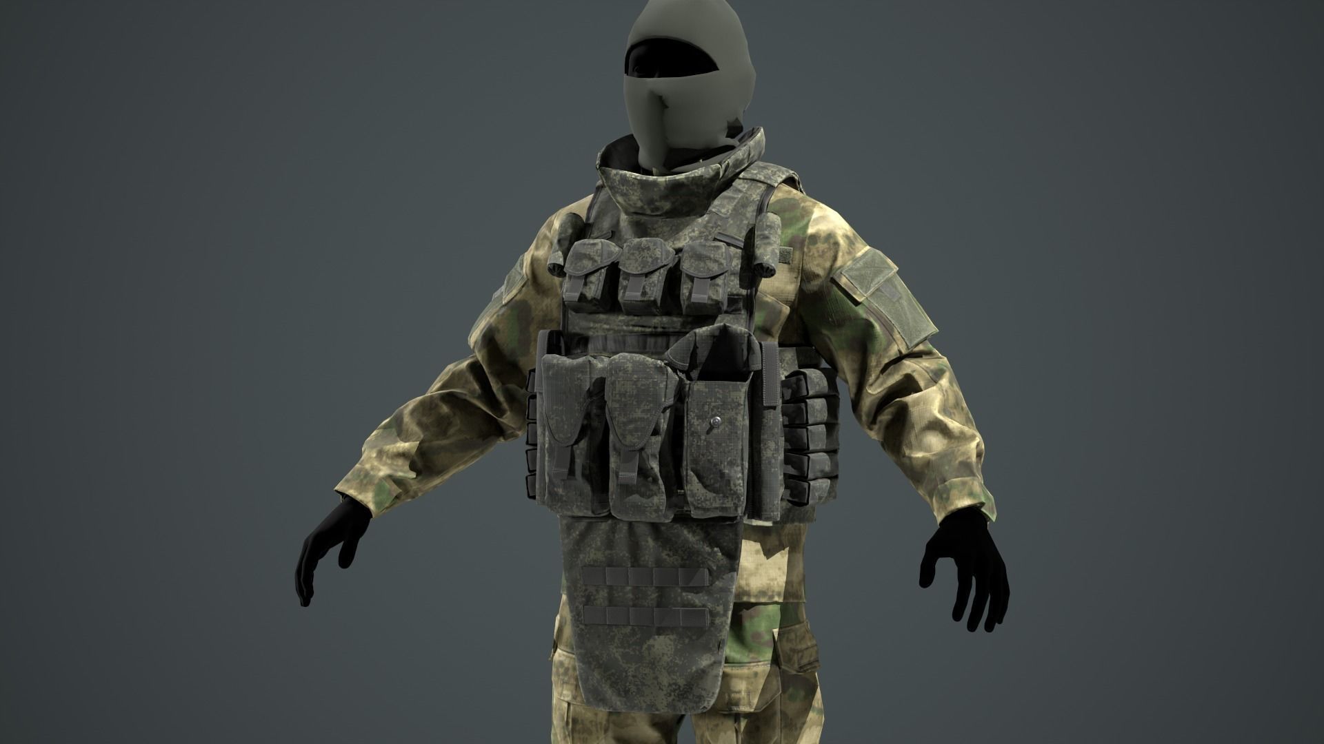 Russian 6B45 Ratnik Plate Carrier Vest Low-poly 3D model_1