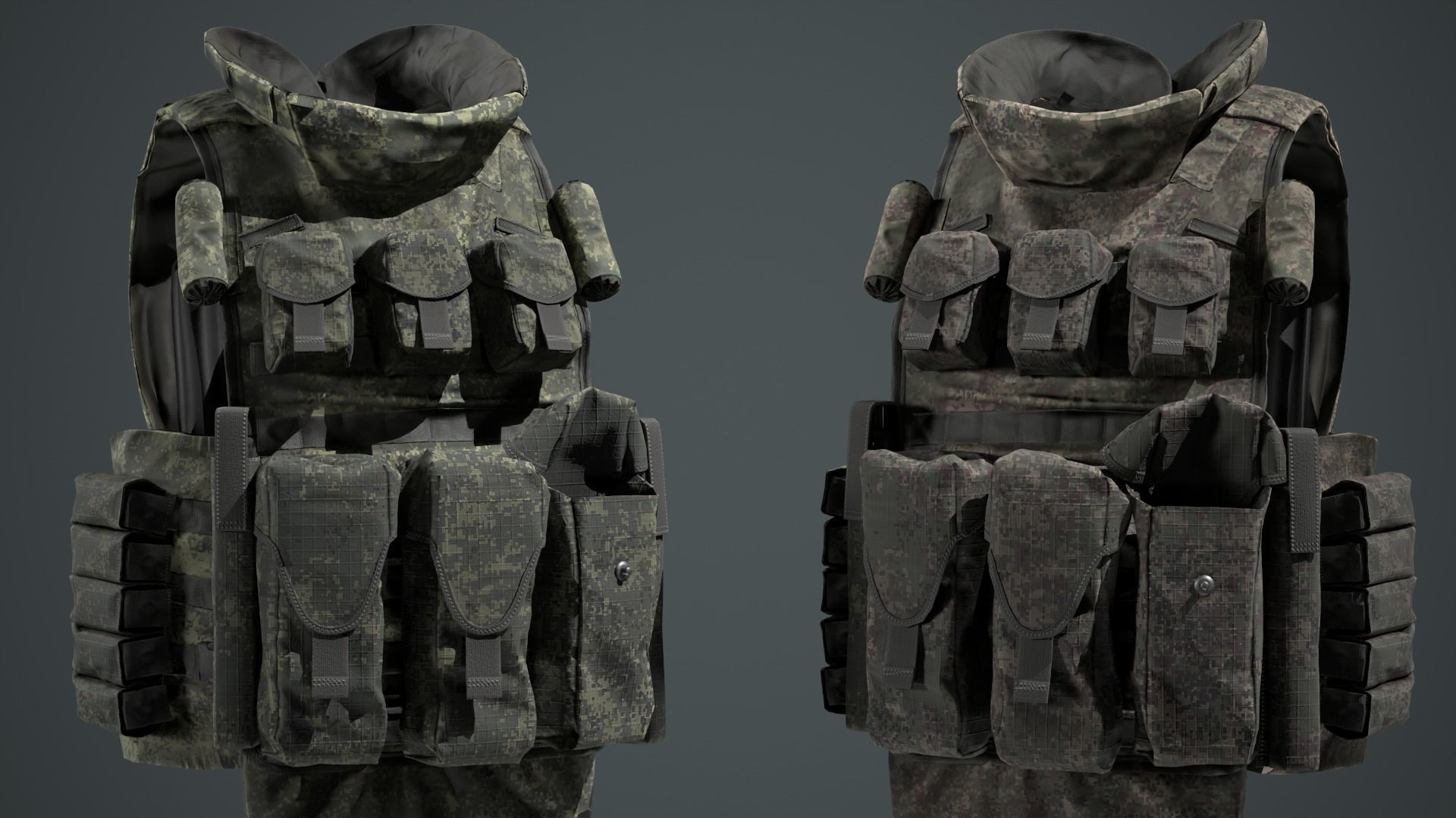 Russian 6B45 Ratnik Plate Carrier Vest Low-poly 3D model_2