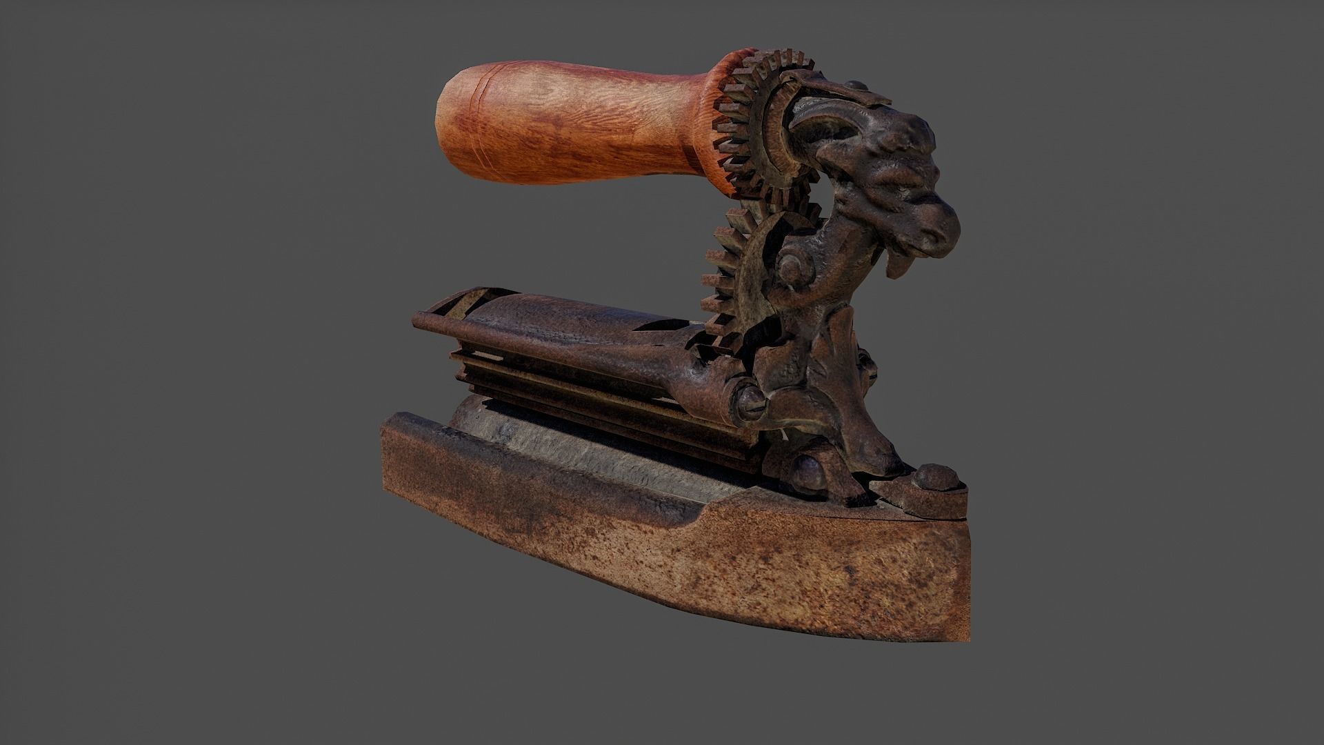 Antique Iron V02 - Low Poly Low-poly 3D model_6