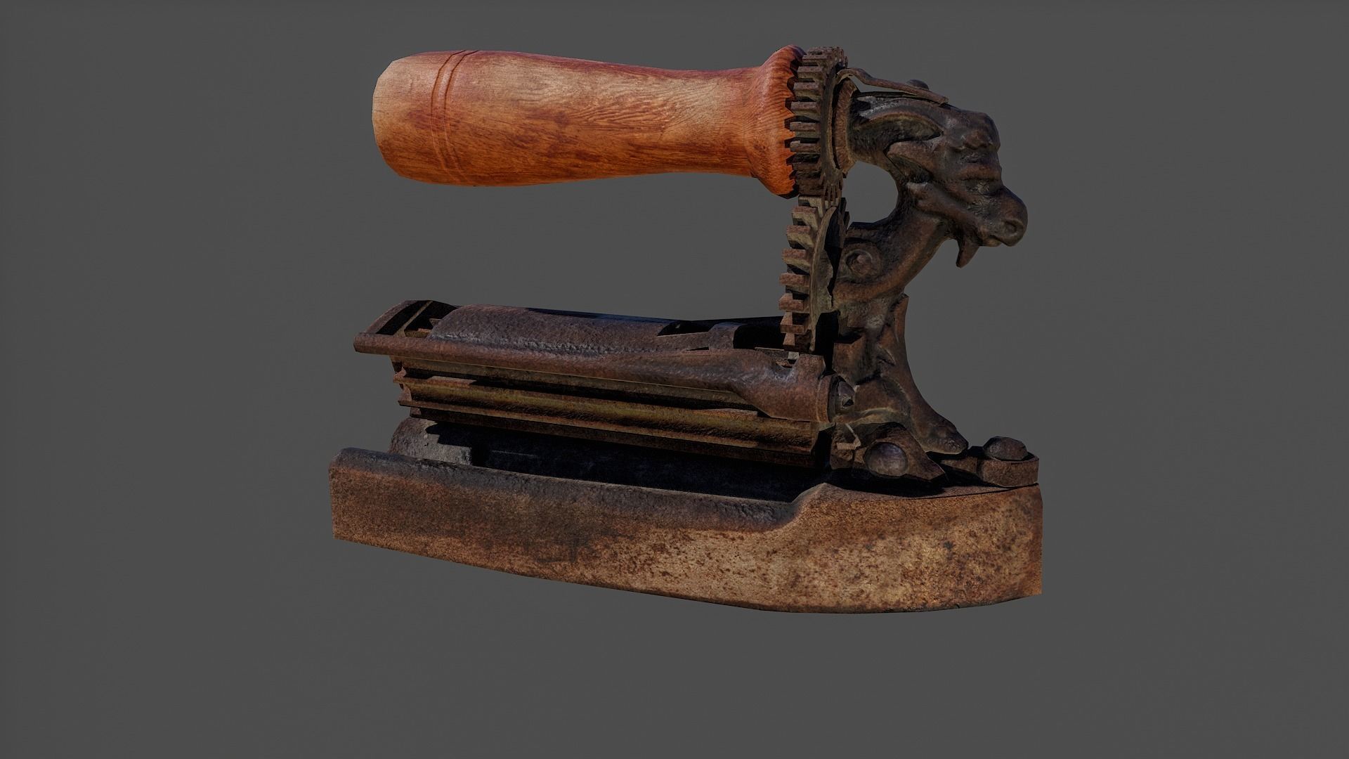 Antique Iron V02 - Low Poly Low-poly 3D model_7