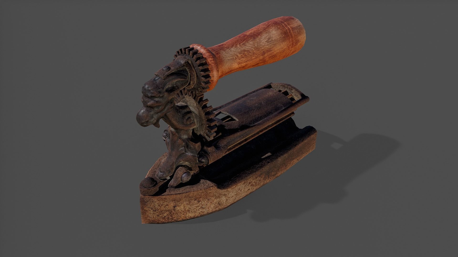 Antique Iron V02 - Low Poly Low-poly 3D model_1