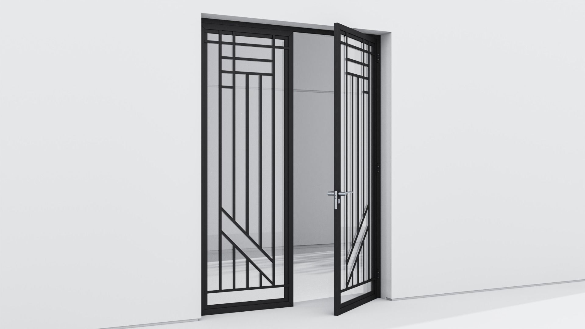 Aluminium door 242 3D model_3