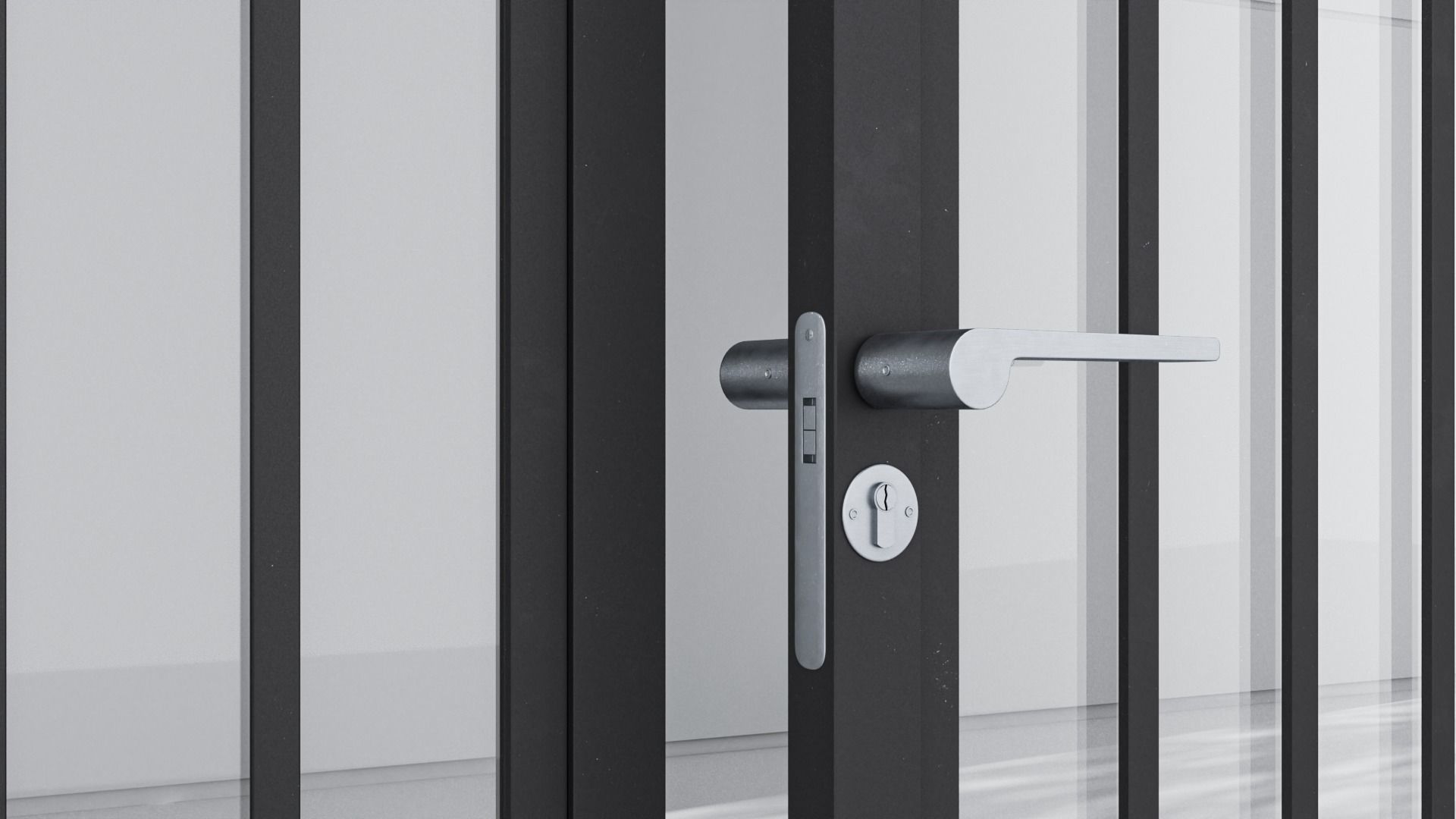Aluminium door 242 3D model_4