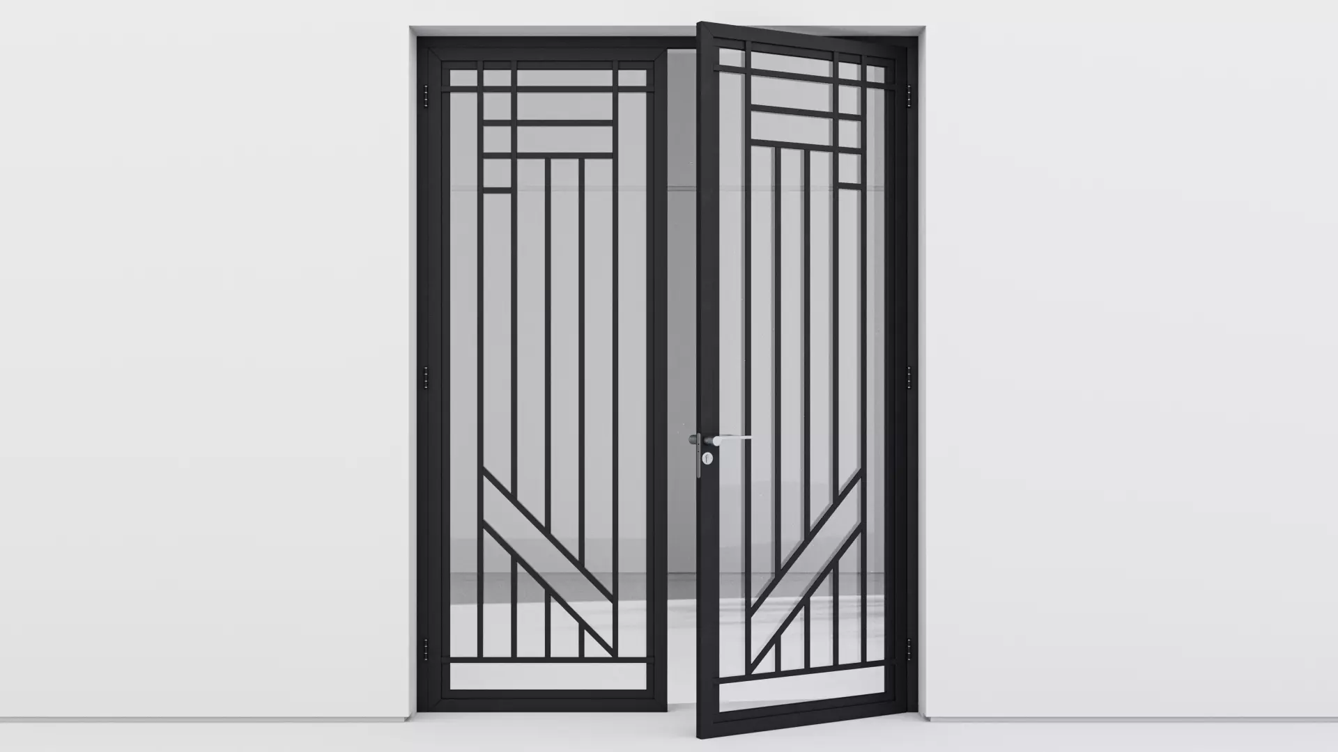 Aluminium door 242 3D model_0