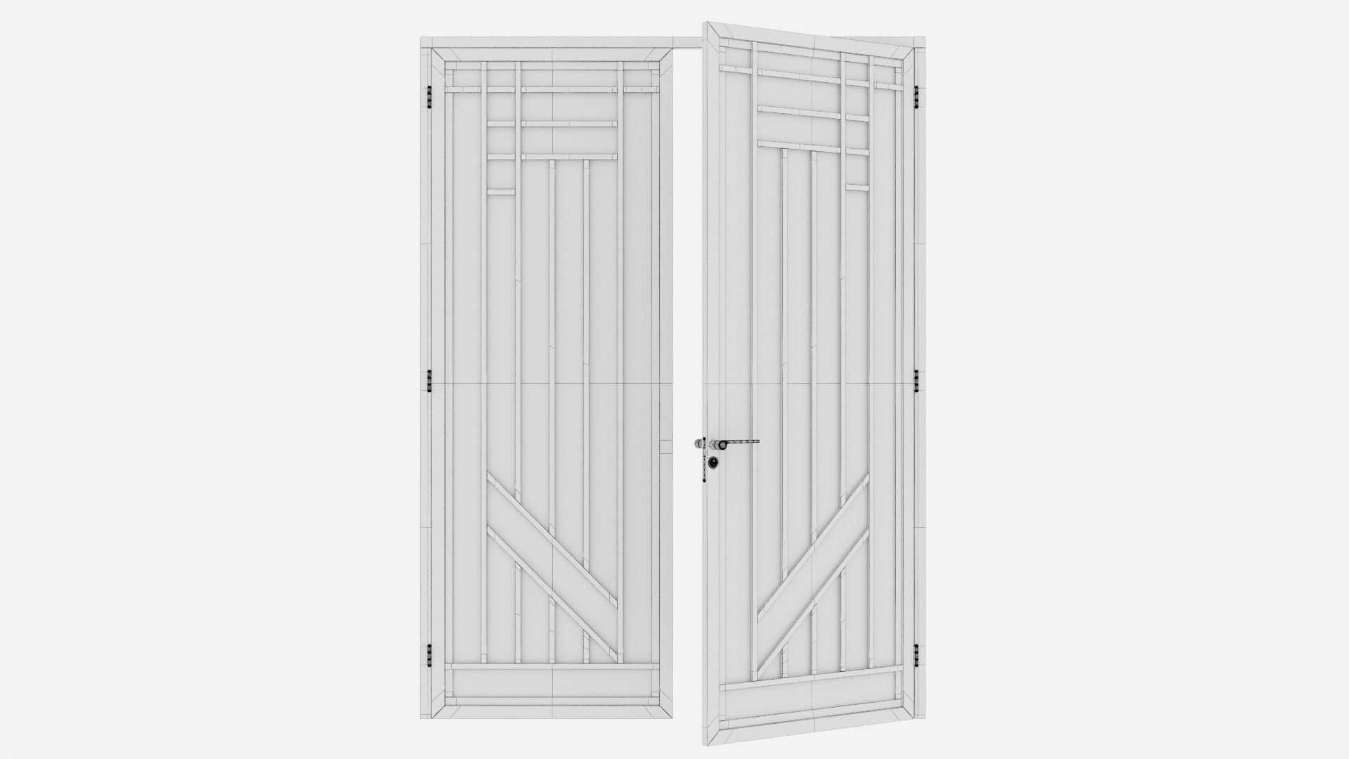 Aluminium door 242 3D model_6
