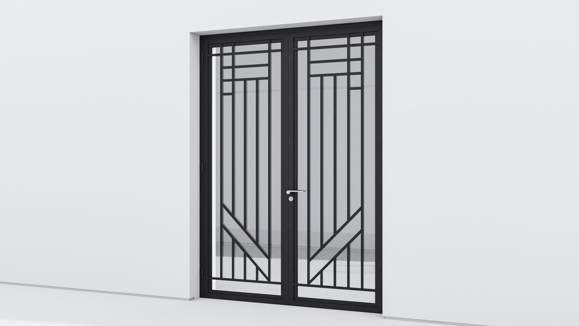 Aluminium door 242 3D model_2