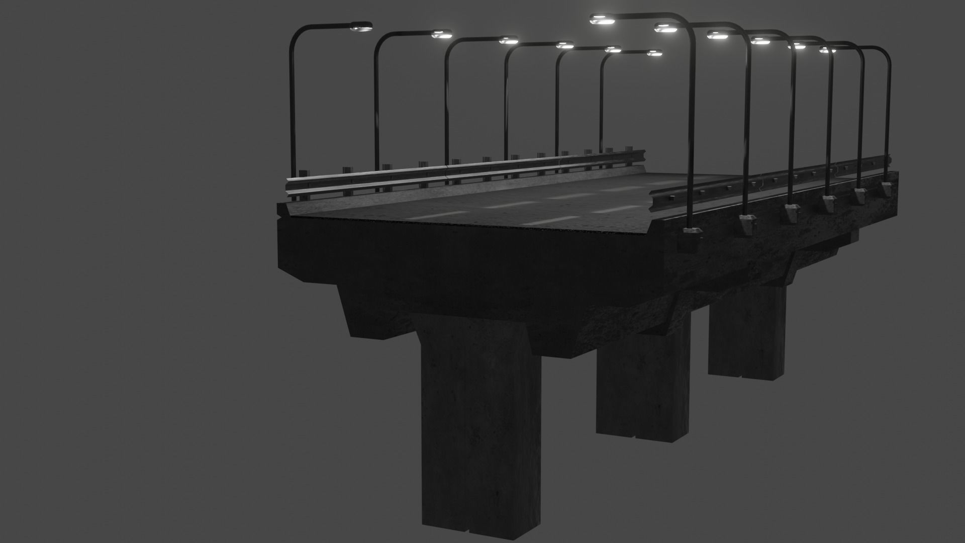 Modular Highway 001 Low-poly 3D model_3