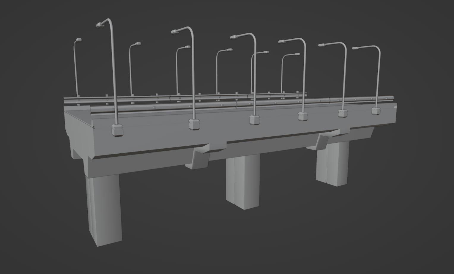 Modular Highway 001 Low-poly 3D model_10