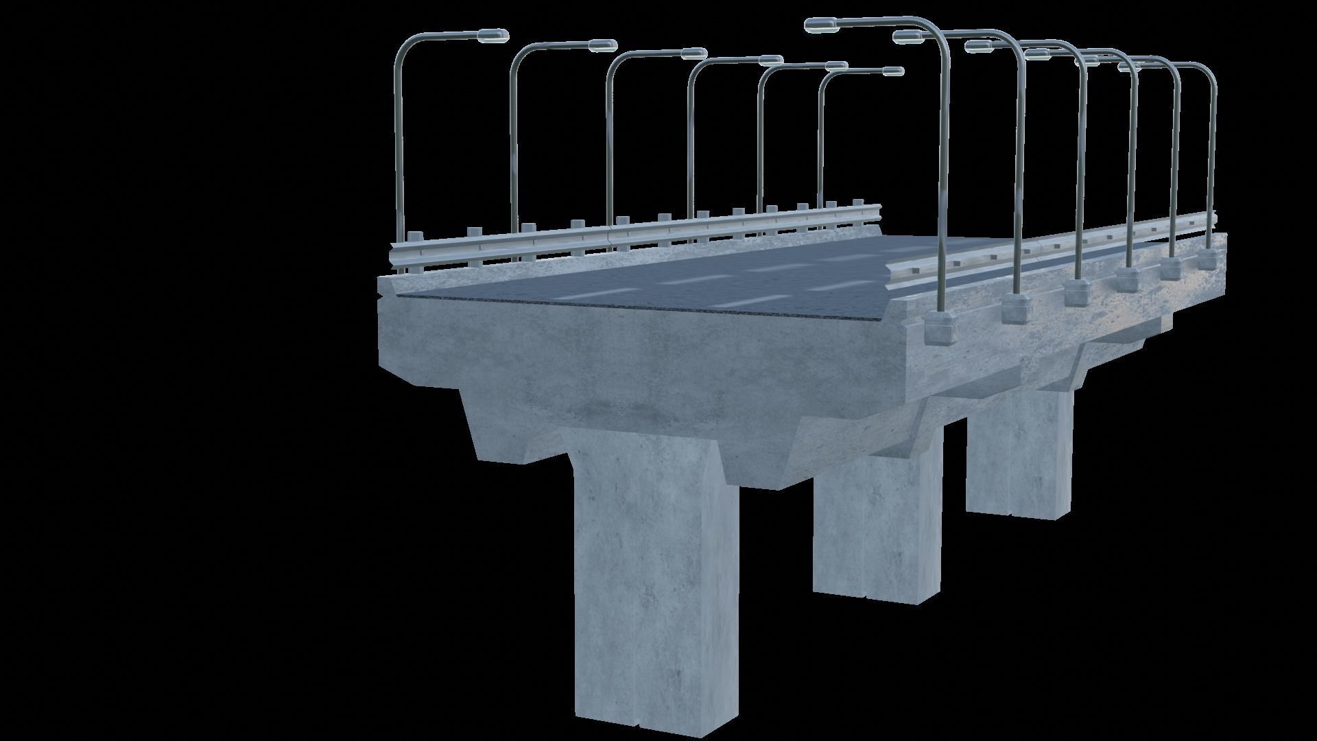 Modular Highway 001 Low-poly 3D model_6