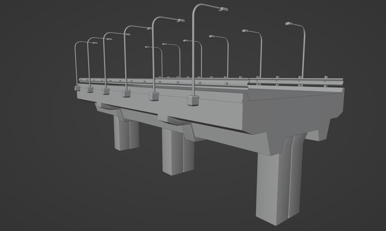 Modular Highway 001 Low-poly 3D model_11