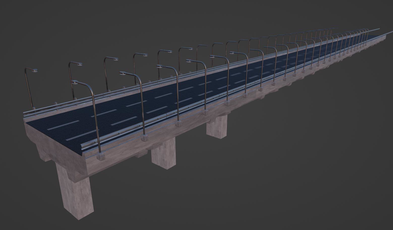 Modular Highway 001 Low-poly 3D model_5