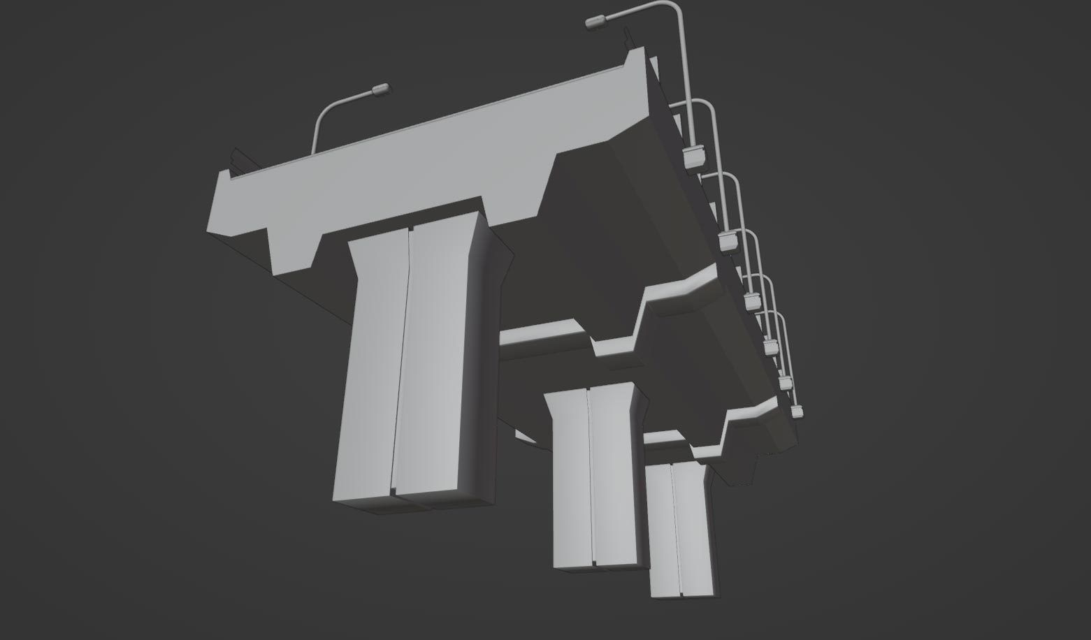 Modular Highway 001 Low-poly 3D model_9