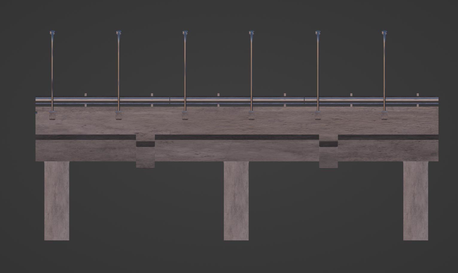 Modular Highway 001 Low-poly 3D model_4