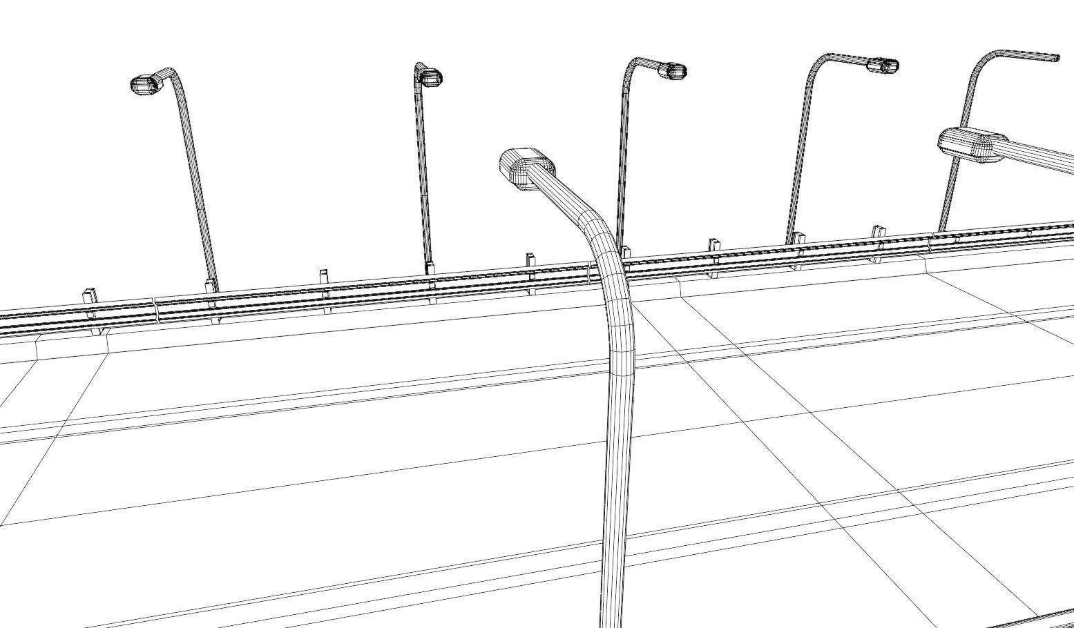 Modular Highway 001 Low-poly 3D model_15