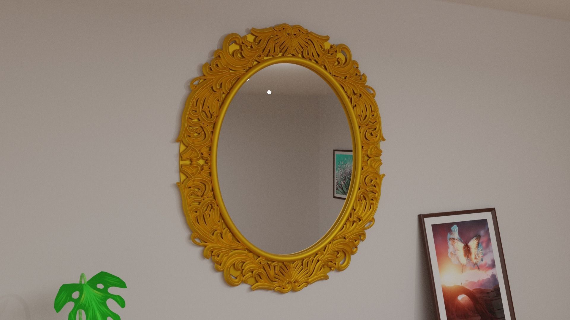 Old Fashion Mirror 3D print model_1
