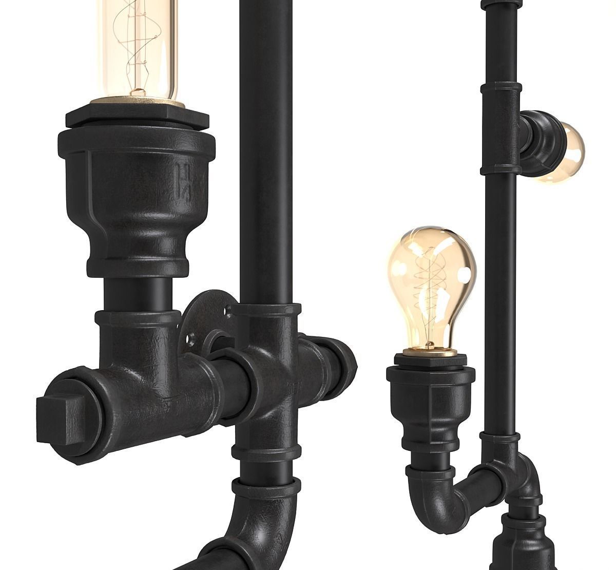 Ideal Lux Plumber PL8 Nero 3D model_3
