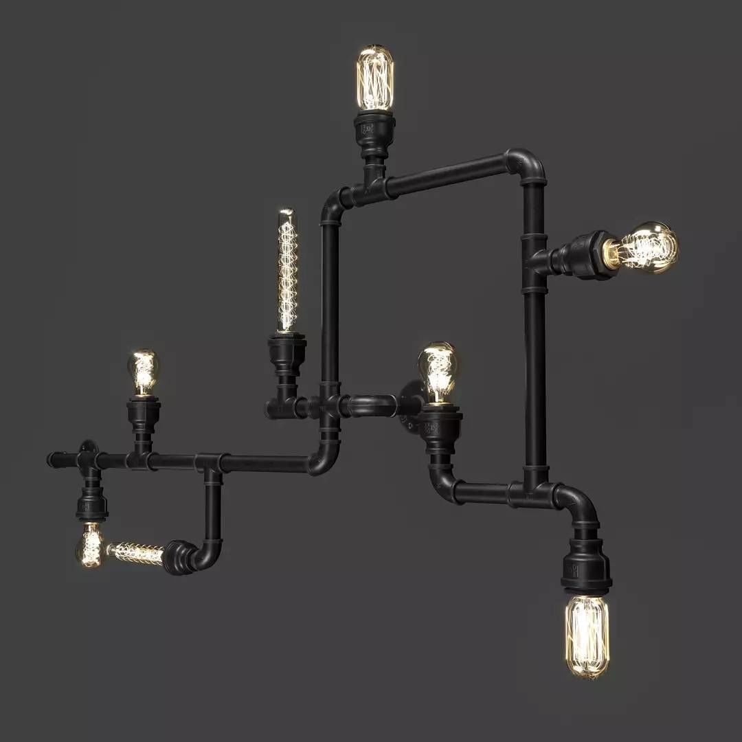 Ideal Lux Plumber PL8 Nero 3D model_1