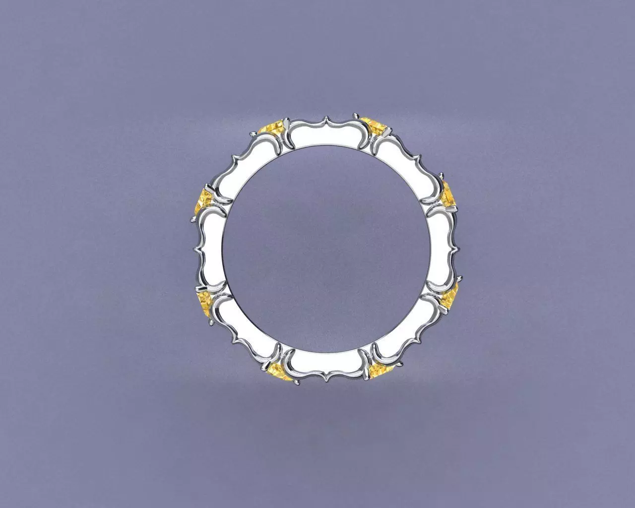 openwork ring with triangular stones 3D print model