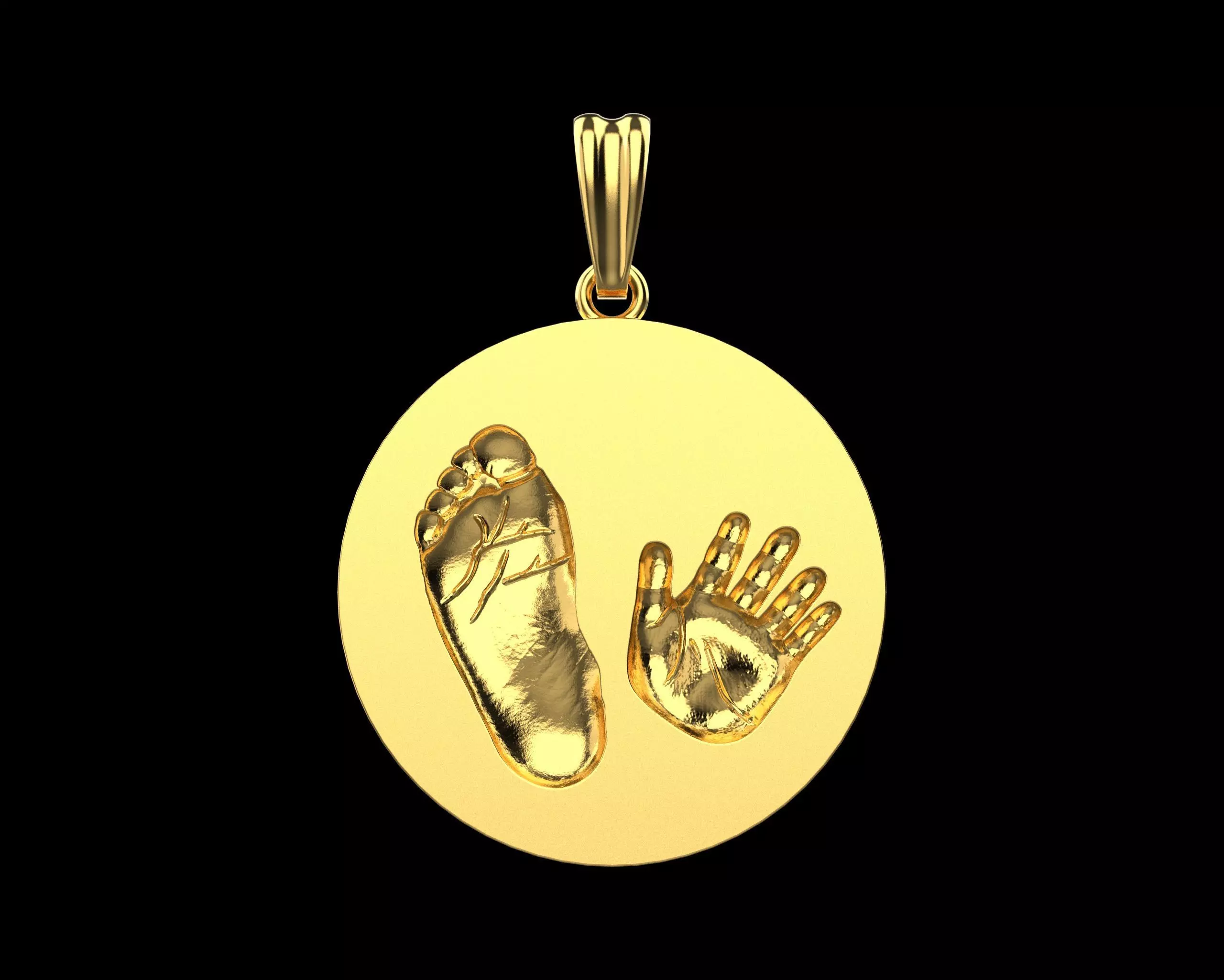 Baby hand and foot print pendant N92 3D print model