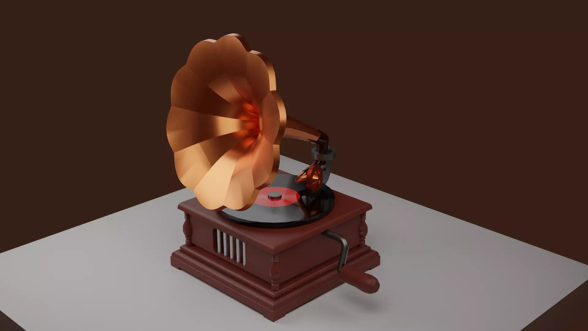 Vintage Gramaphone Realistic Model Low-poly 3D model_0