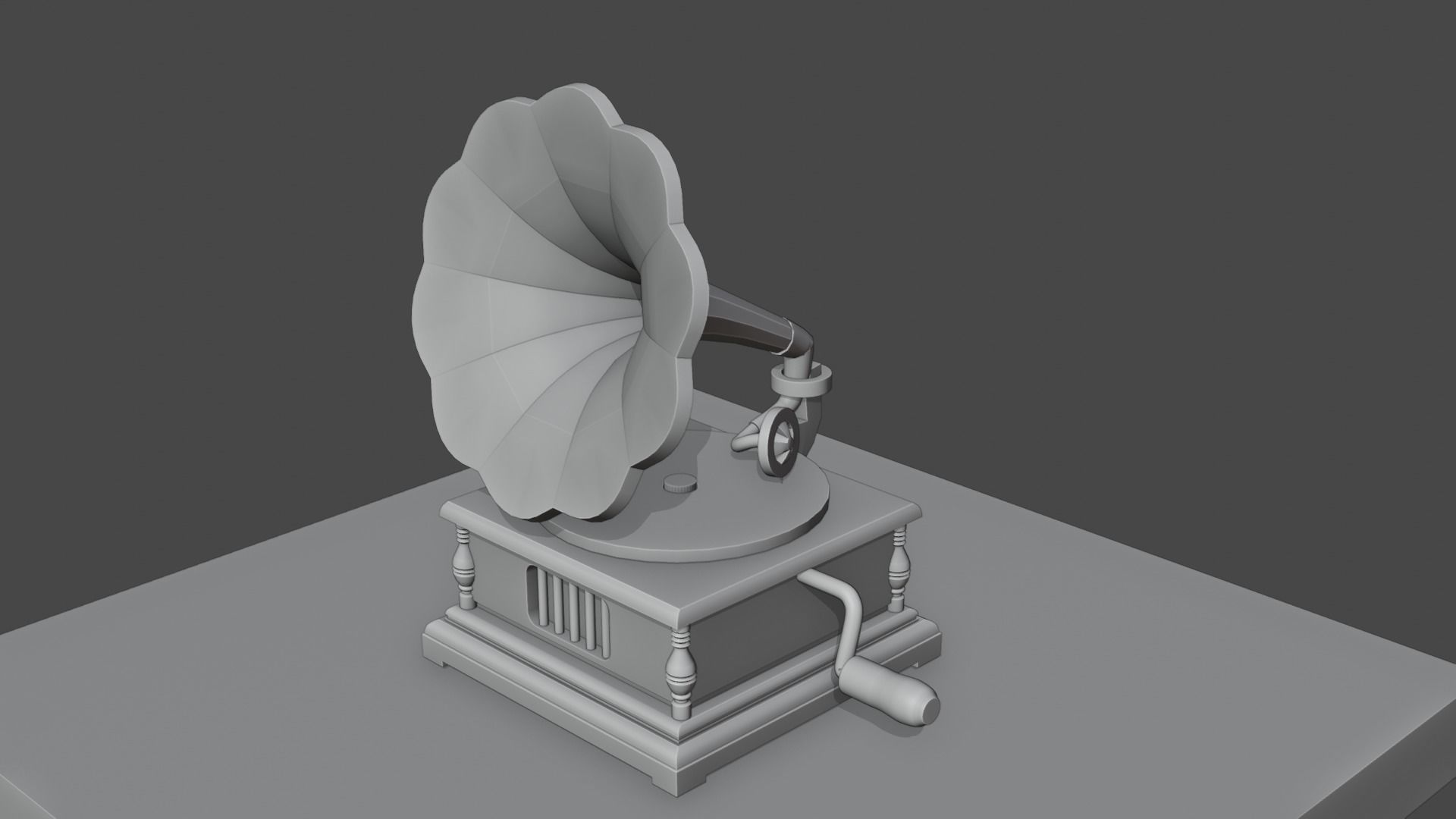 Vintage Gramaphone Realistic Model Low-poly 3D model_4
