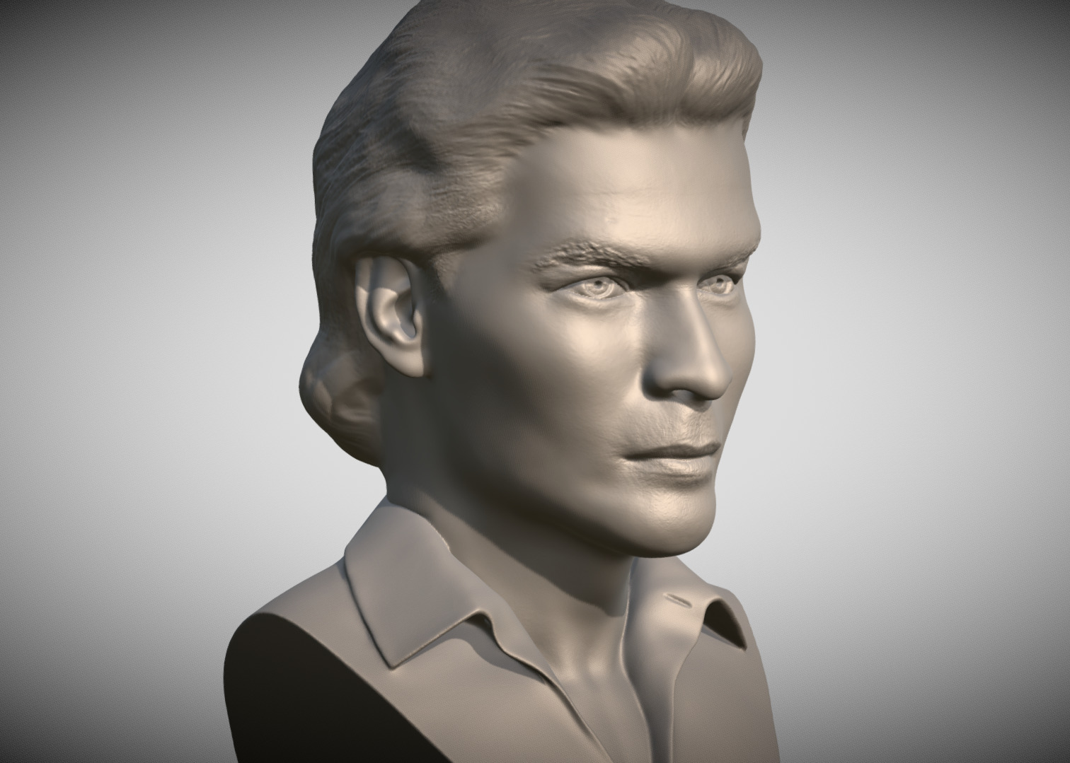 Patrick Swayze bust for 3D printing 3D print model_4