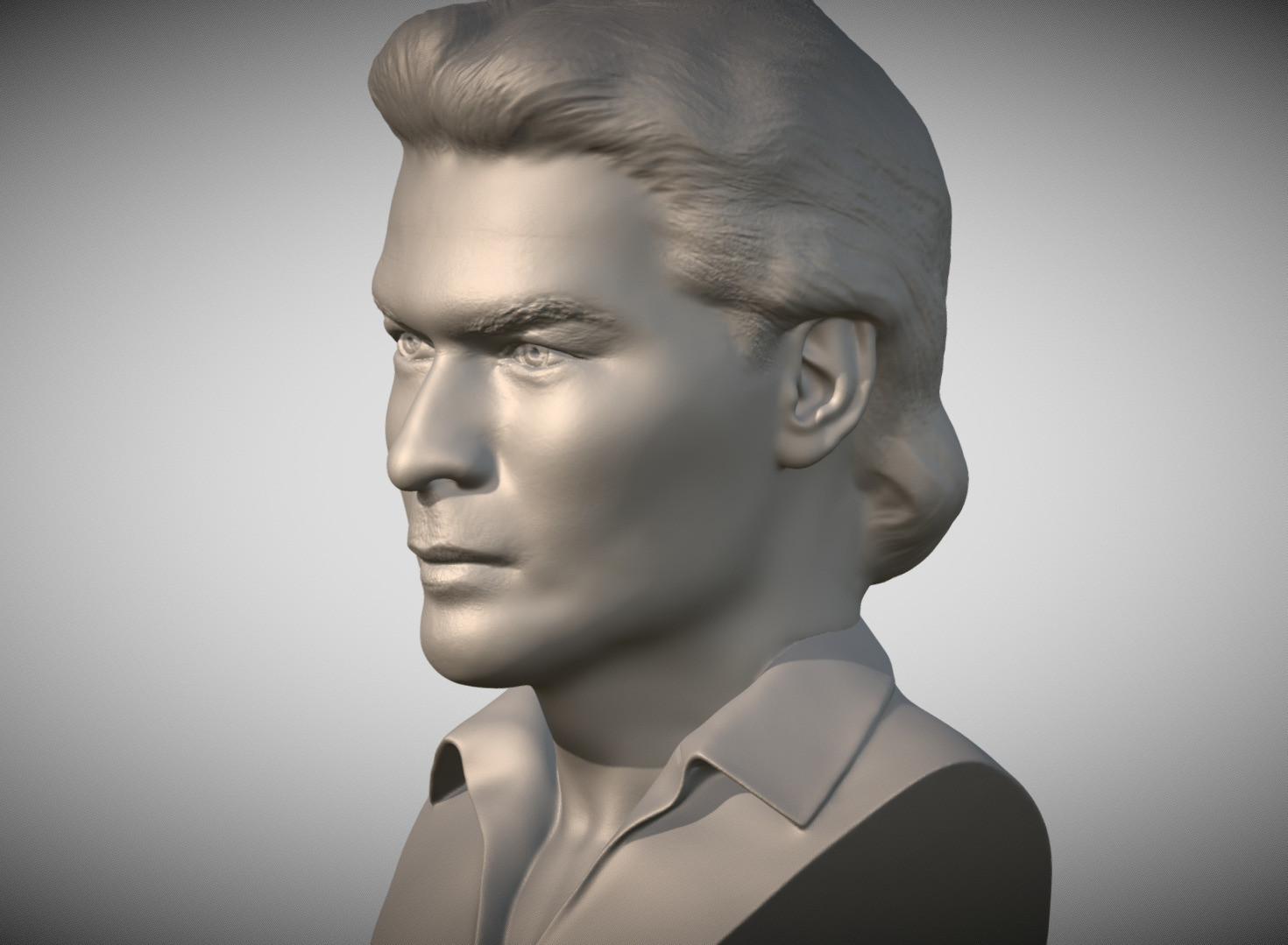 Patrick Swayze bust for 3D printing 3D print model_3