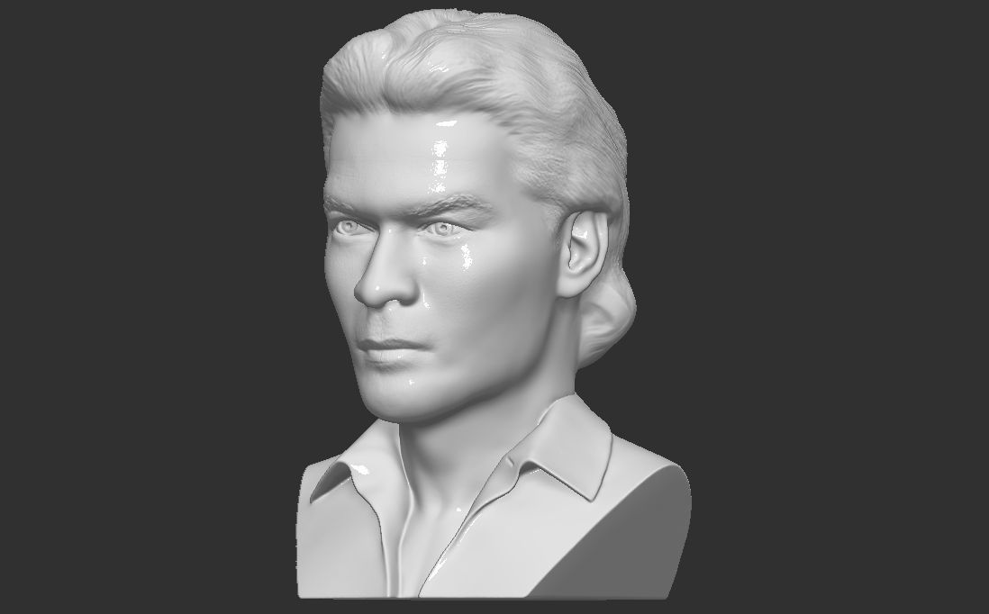Patrick Swayze bust for 3D printing 3D print model_7
