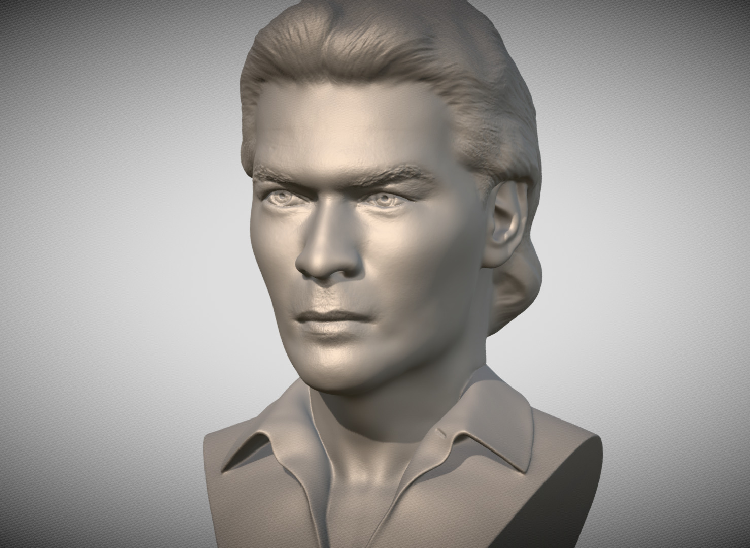 Patrick Swayze bust for 3D printing 3D print model_2