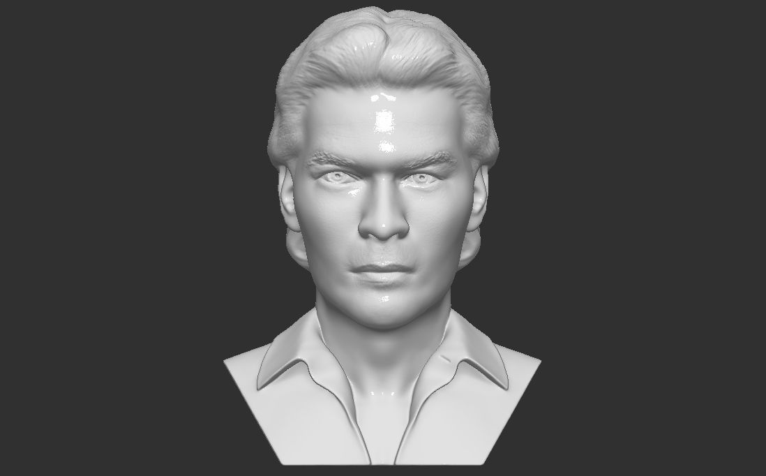Patrick Swayze bust for 3D printing 3D print model_5