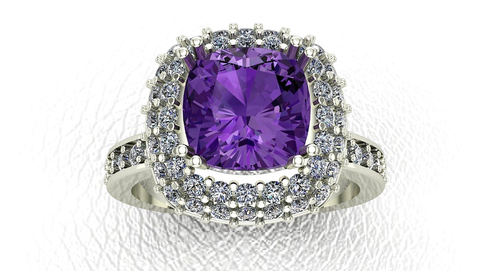 Cluster Engagement Ring  3D print model_3