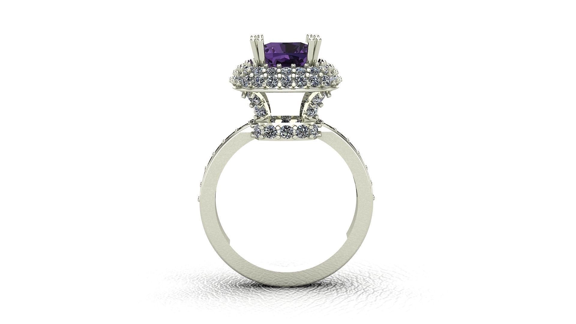 Cluster Engagement Ring  3D print model_1