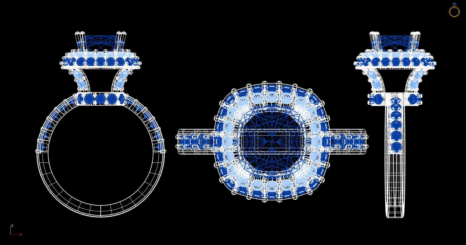 Cluster Engagement Ring  3D print model_4