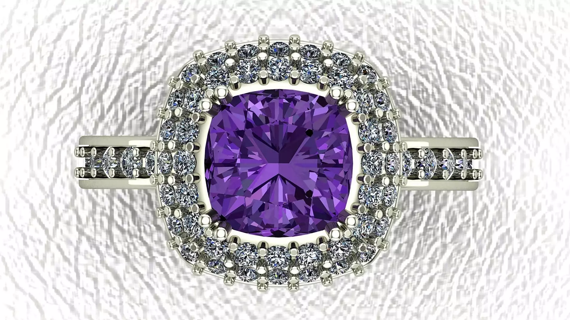 Cluster Engagement Ring  3D print model_0