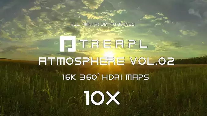 10X HDRI SKIES TREAPL ATMOSPHERE VOL02 - BUNDLE - 360 SKY Texture