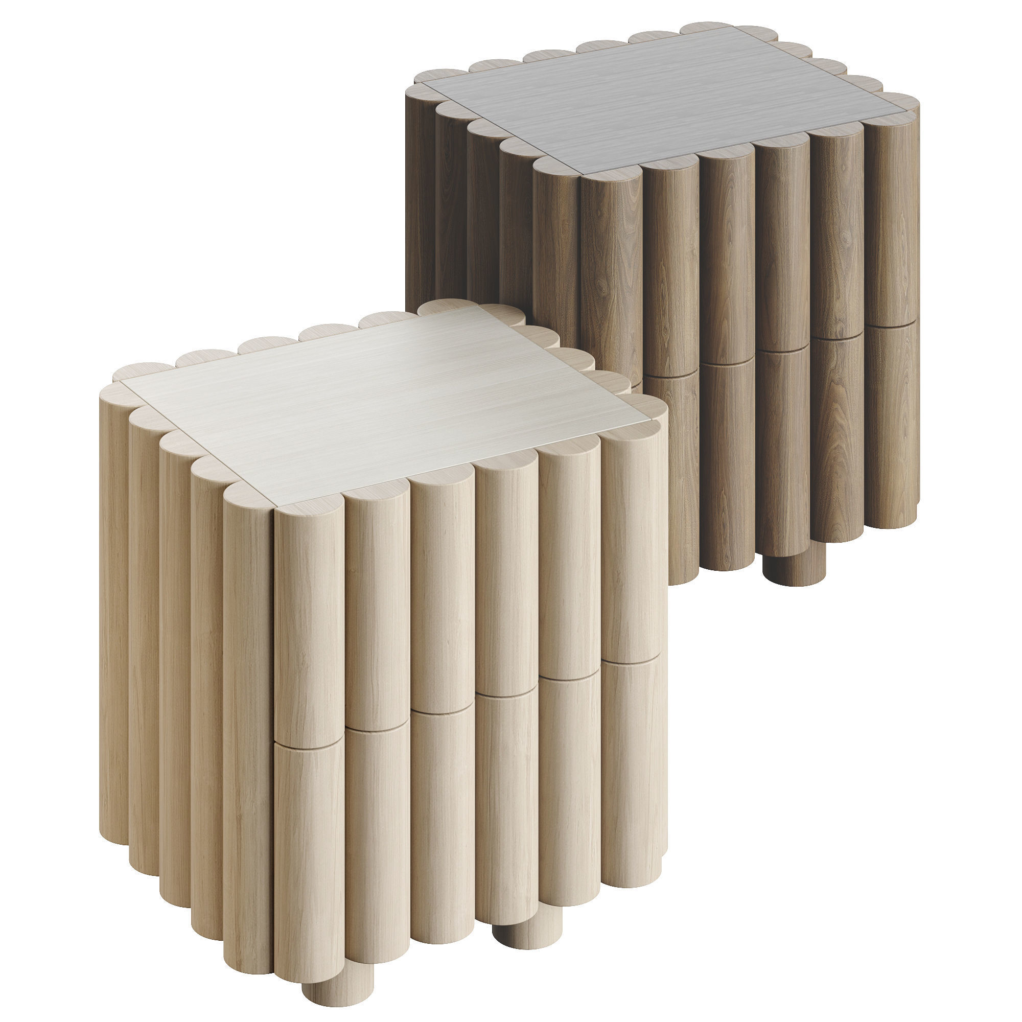 Alexhsu Design Scalloped Night Stand Low-poly 3D model_1