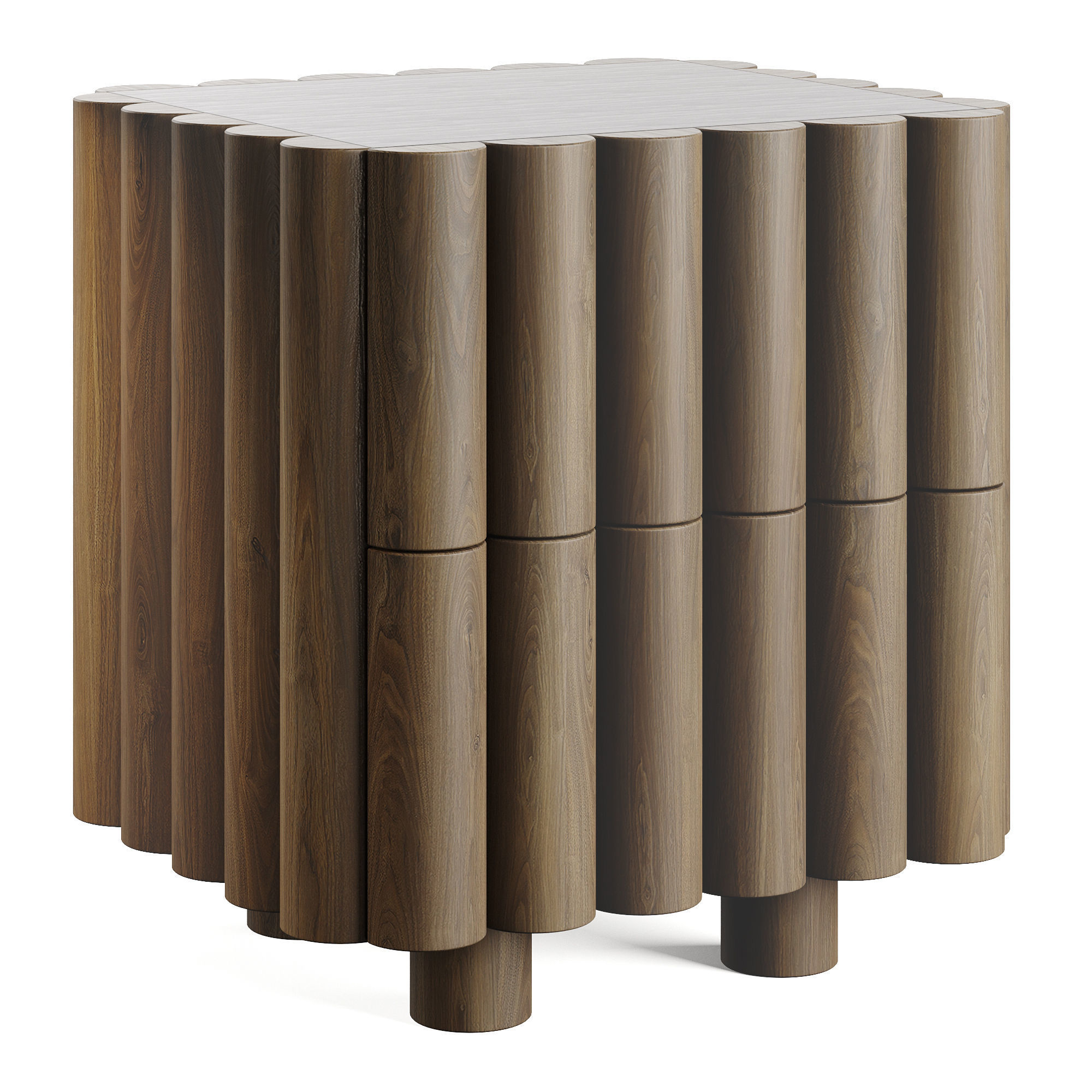 Alexhsu Design Scalloped Night Stand Low-poly 3D model_4