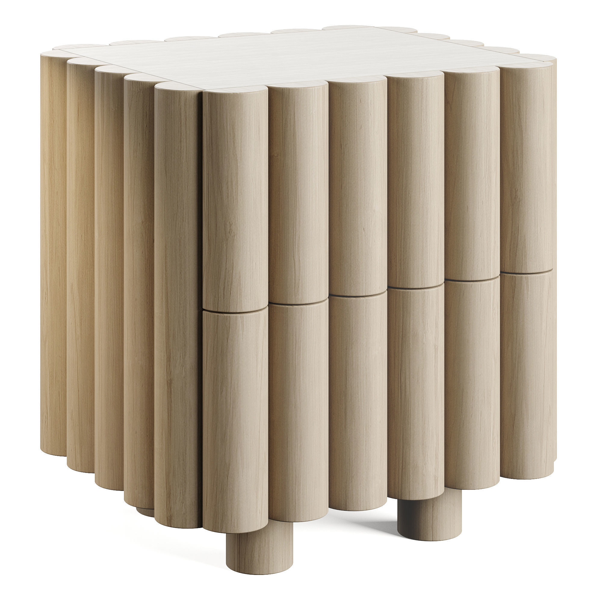 Alexhsu Design Scalloped Night Stand Low-poly 3D model_3