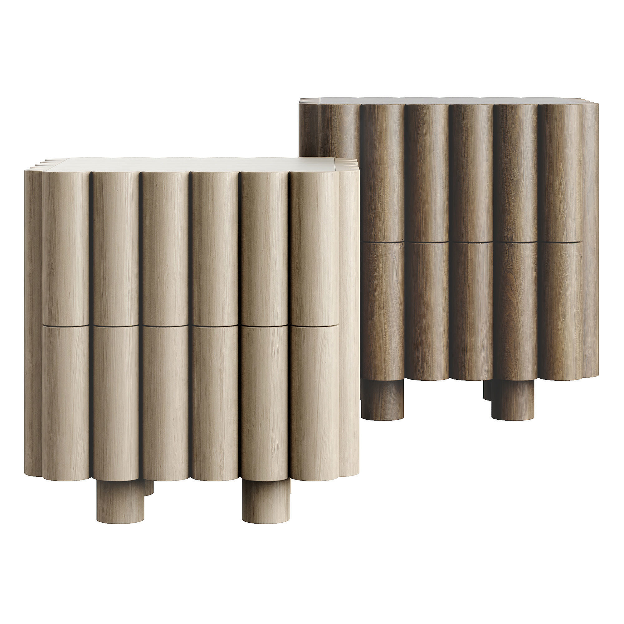 Alexhsu Design Scalloped Night Stand Low-poly 3D model_2