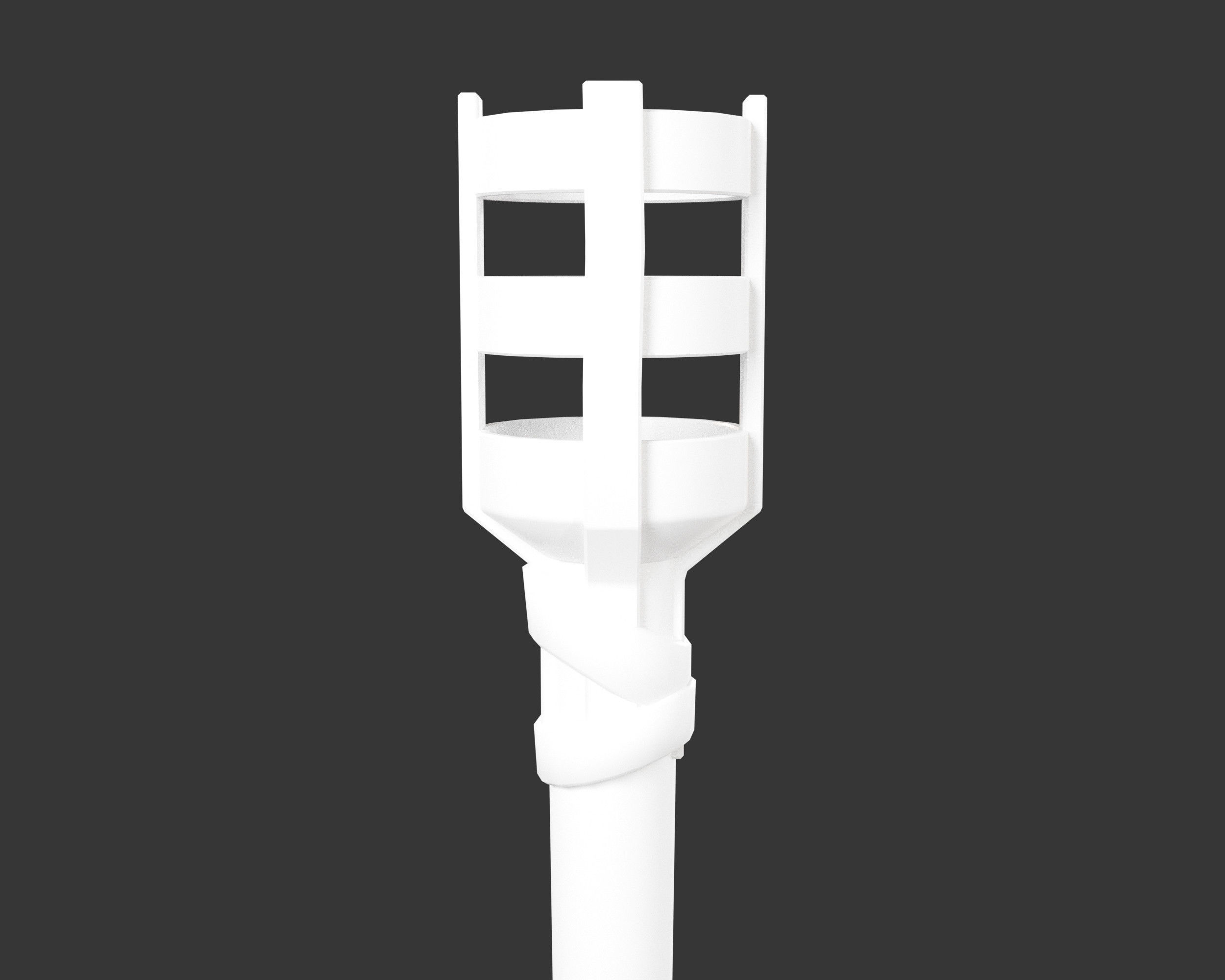 Medieval Knightly Lighting Torch Low-poly 3D model_6