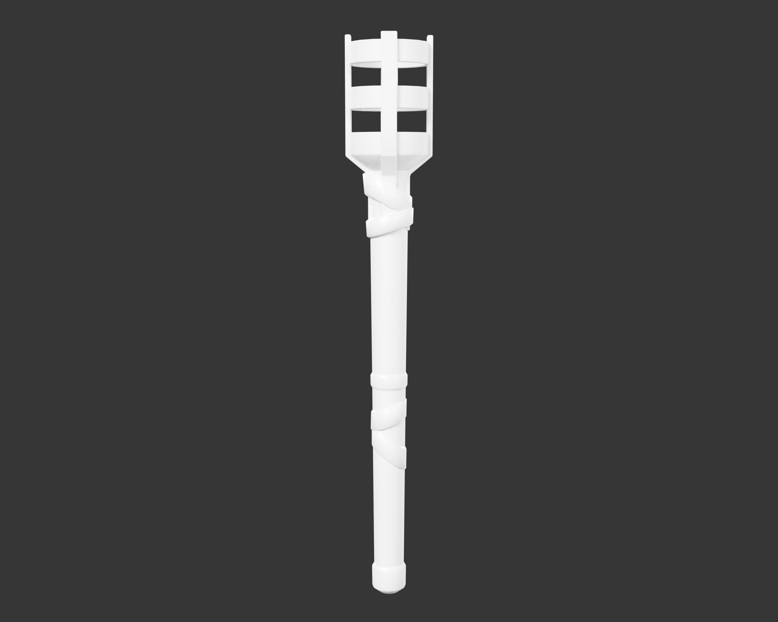 Medieval Knightly Lighting Torch Low-poly 3D model_3