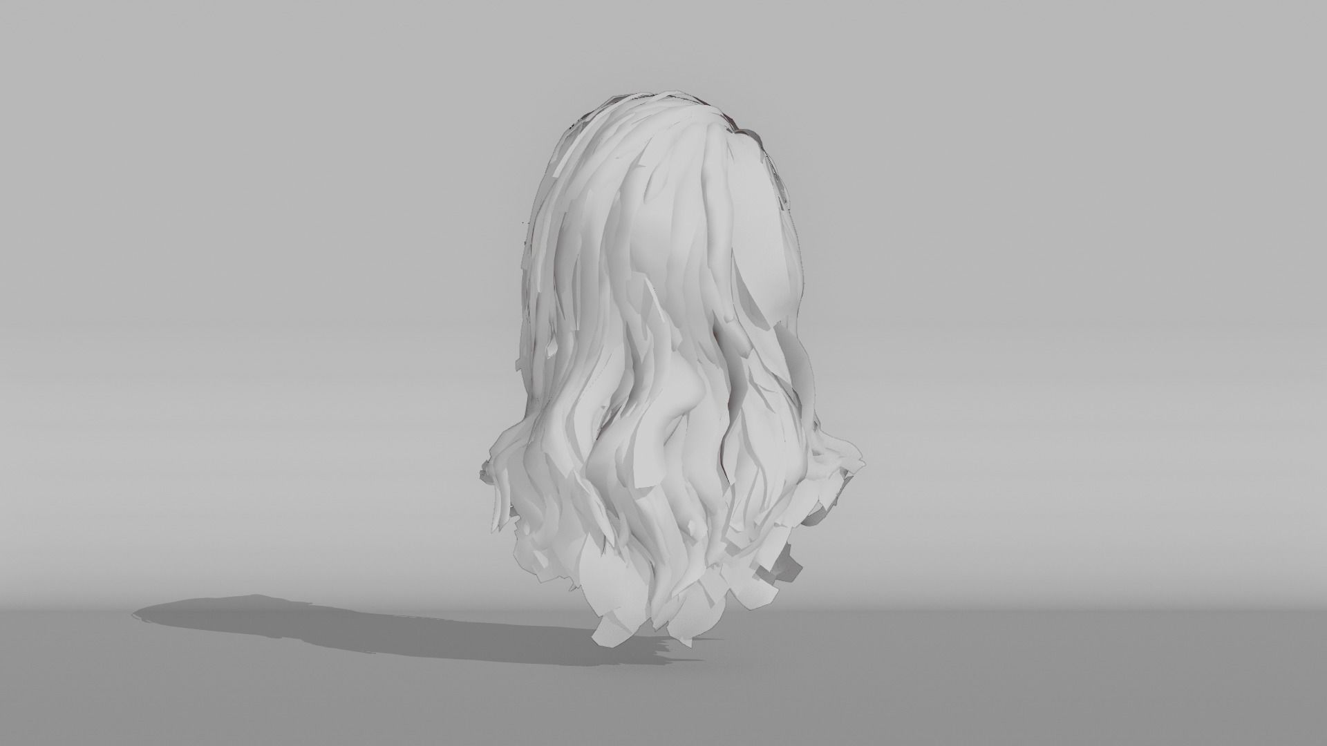 Realistic Female Hair 9 Low-poly 3D model_9