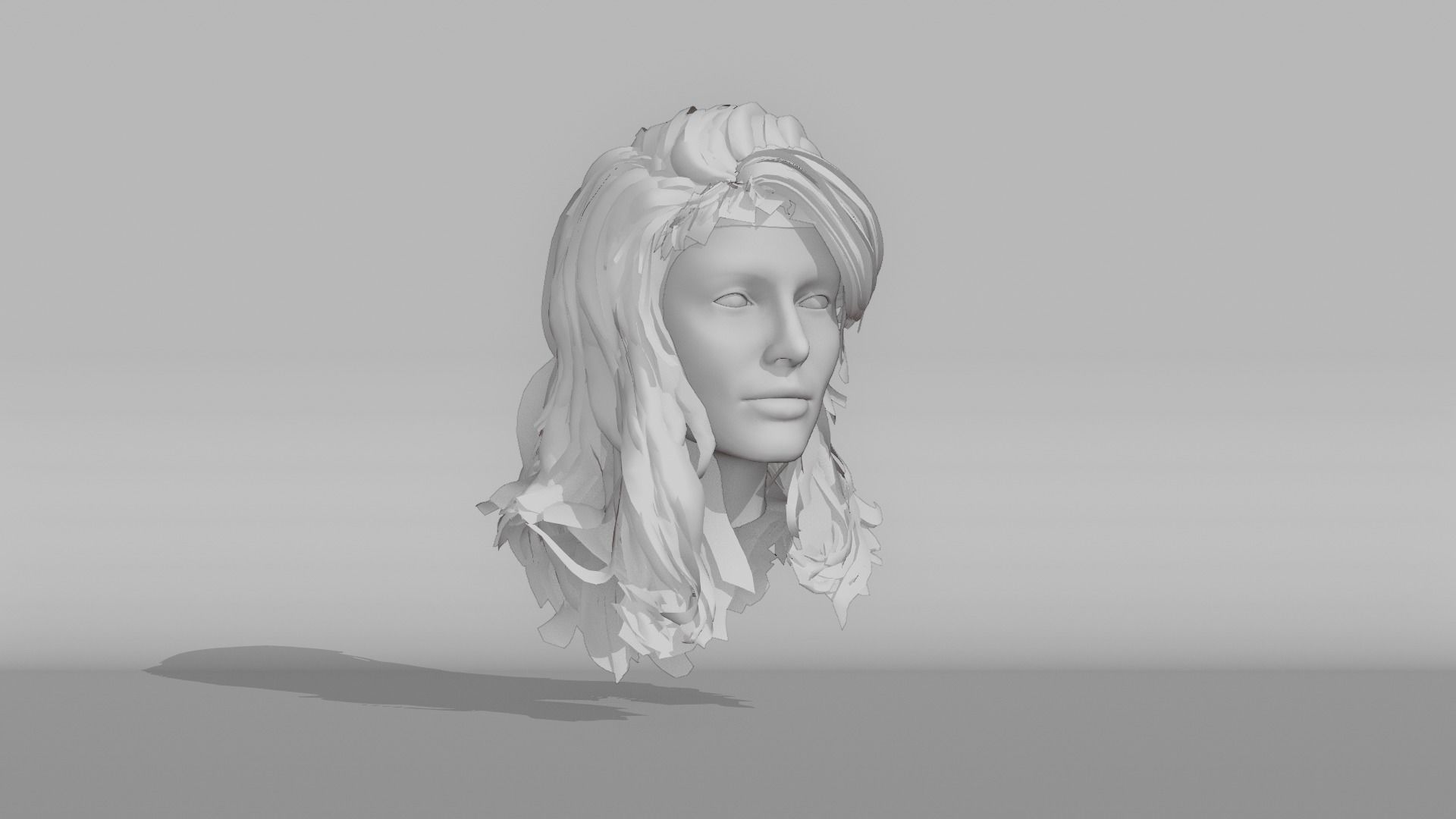 Realistic Female Hair 9 Low-poly 3D model_6