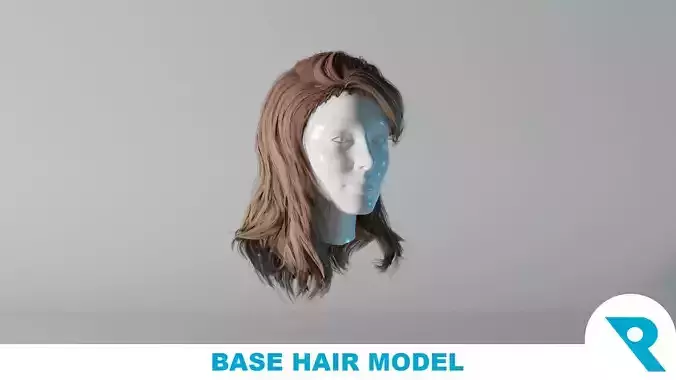 Realistic Female Hair 9 Low-poly 3D model Realistic Female Hair 9 Low-poly 3D model