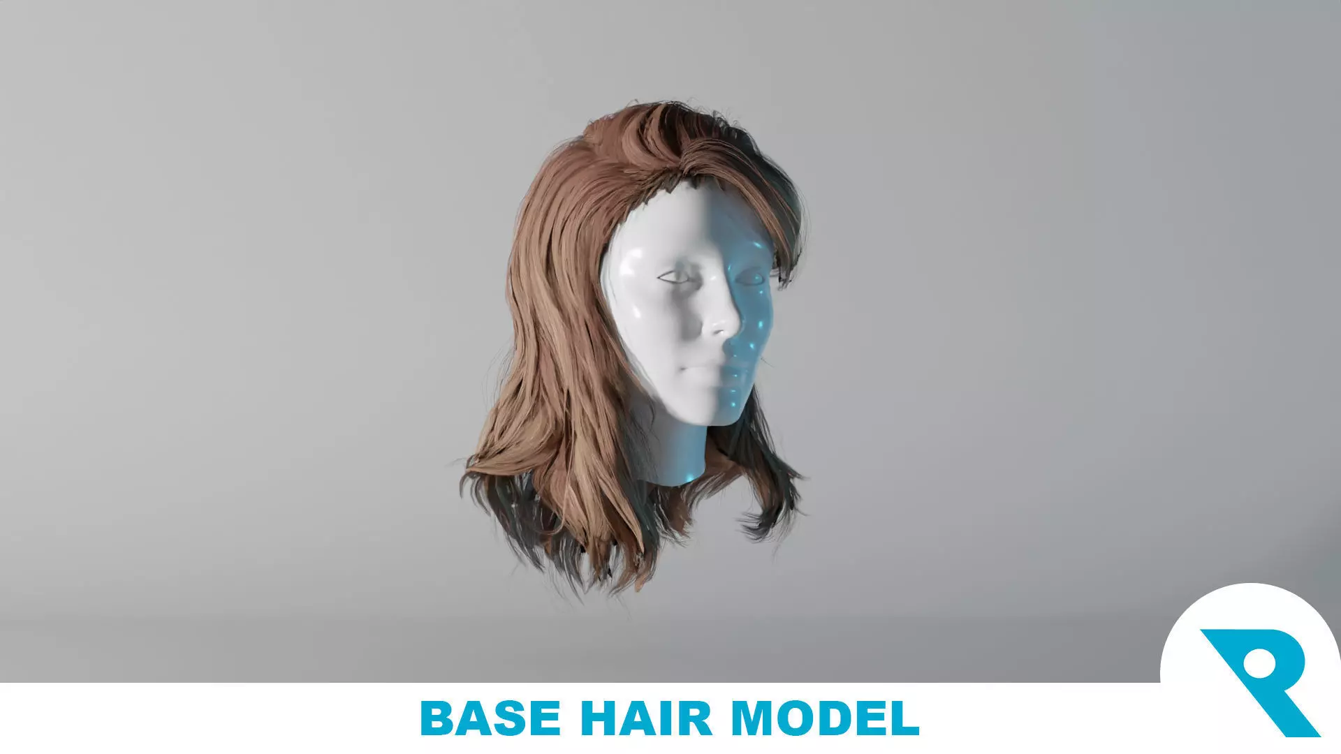 Realistic Female Hair 9 Low-poly 3D model_0