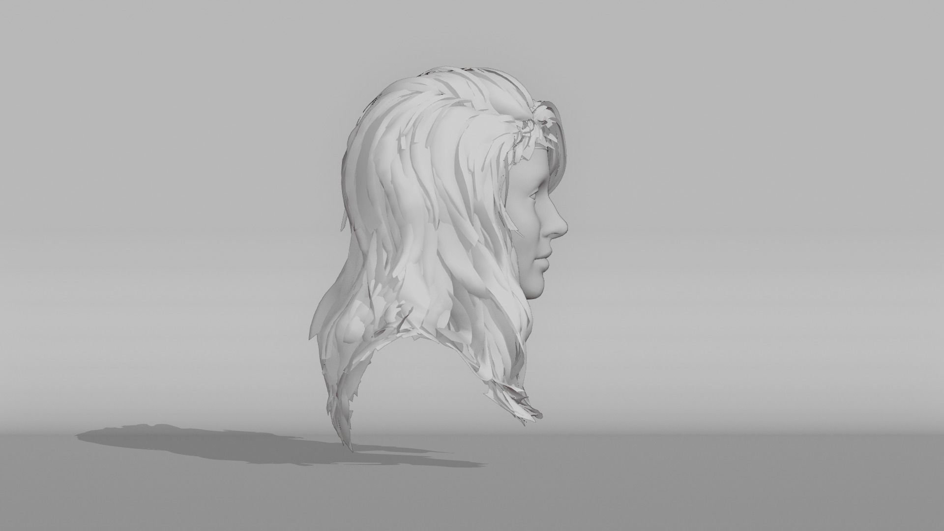 Realistic Female Hair 9 Low-poly 3D model_8