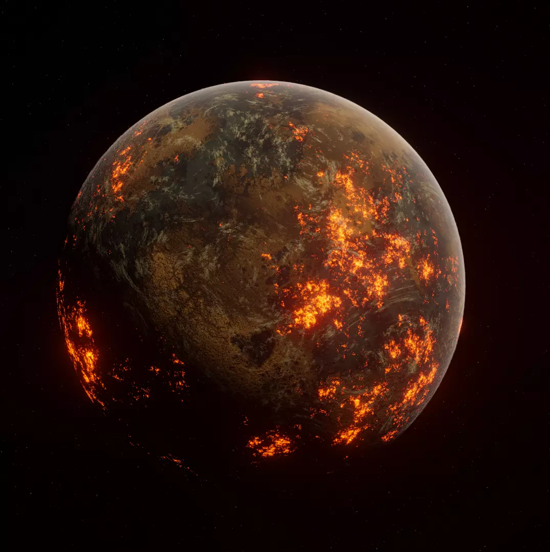 Planet Space Ready to game Low-poly 3D model_0