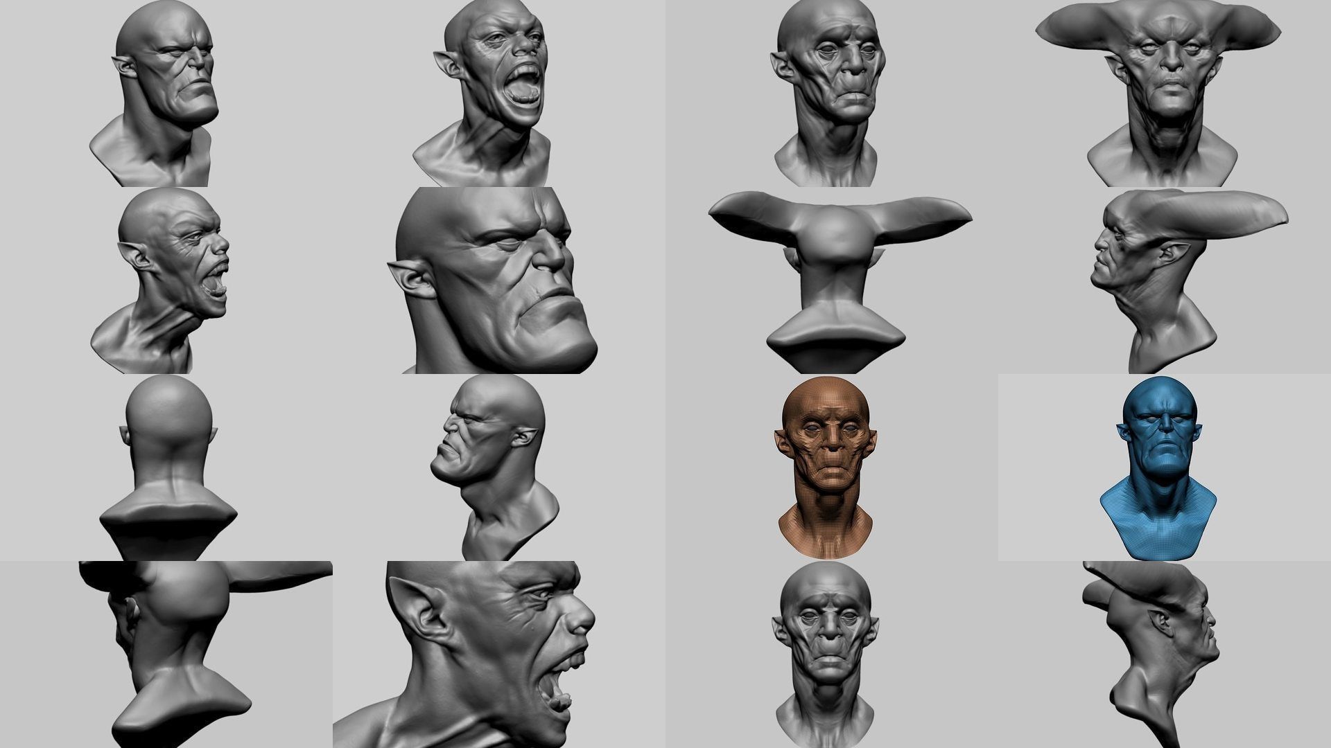 20 Creature Head Models 3D Model Collection_1