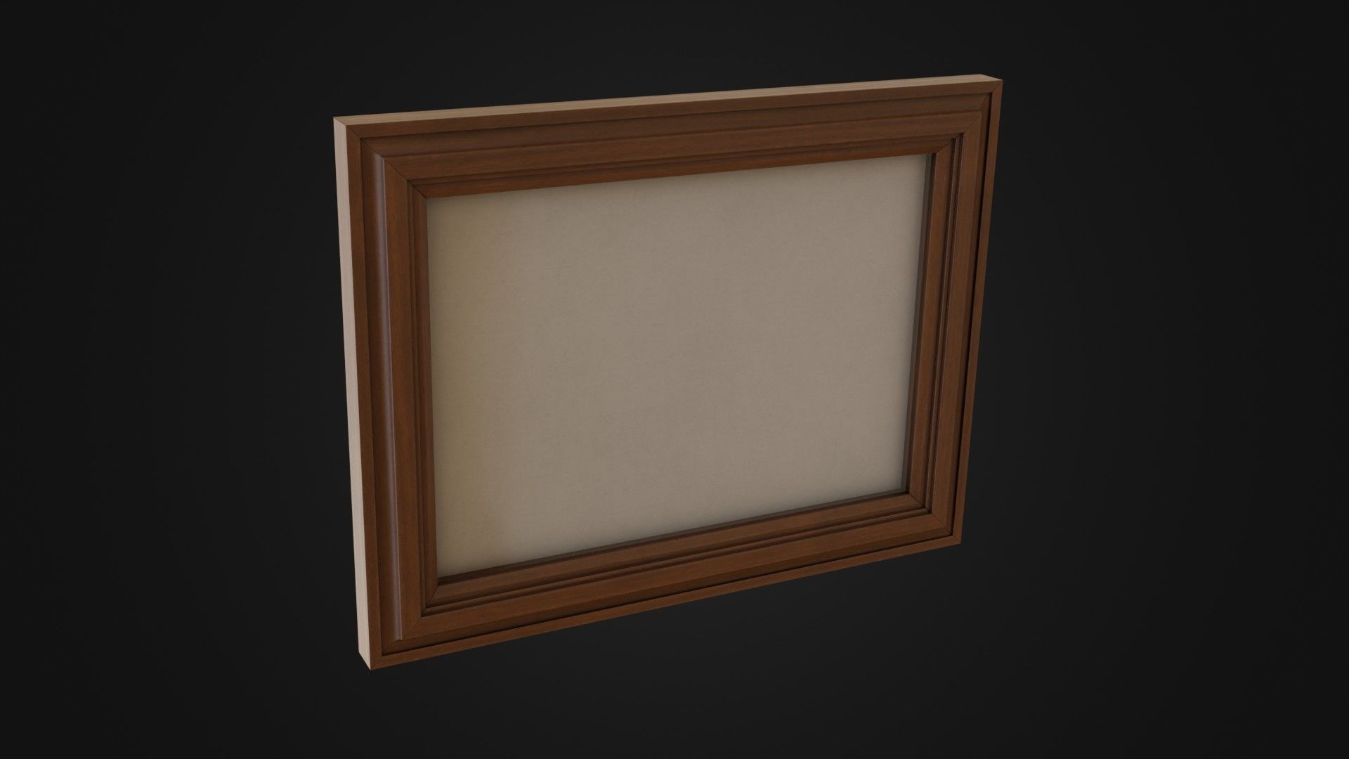 Wooden Picture Frame 03 Low-poly 3D model_5