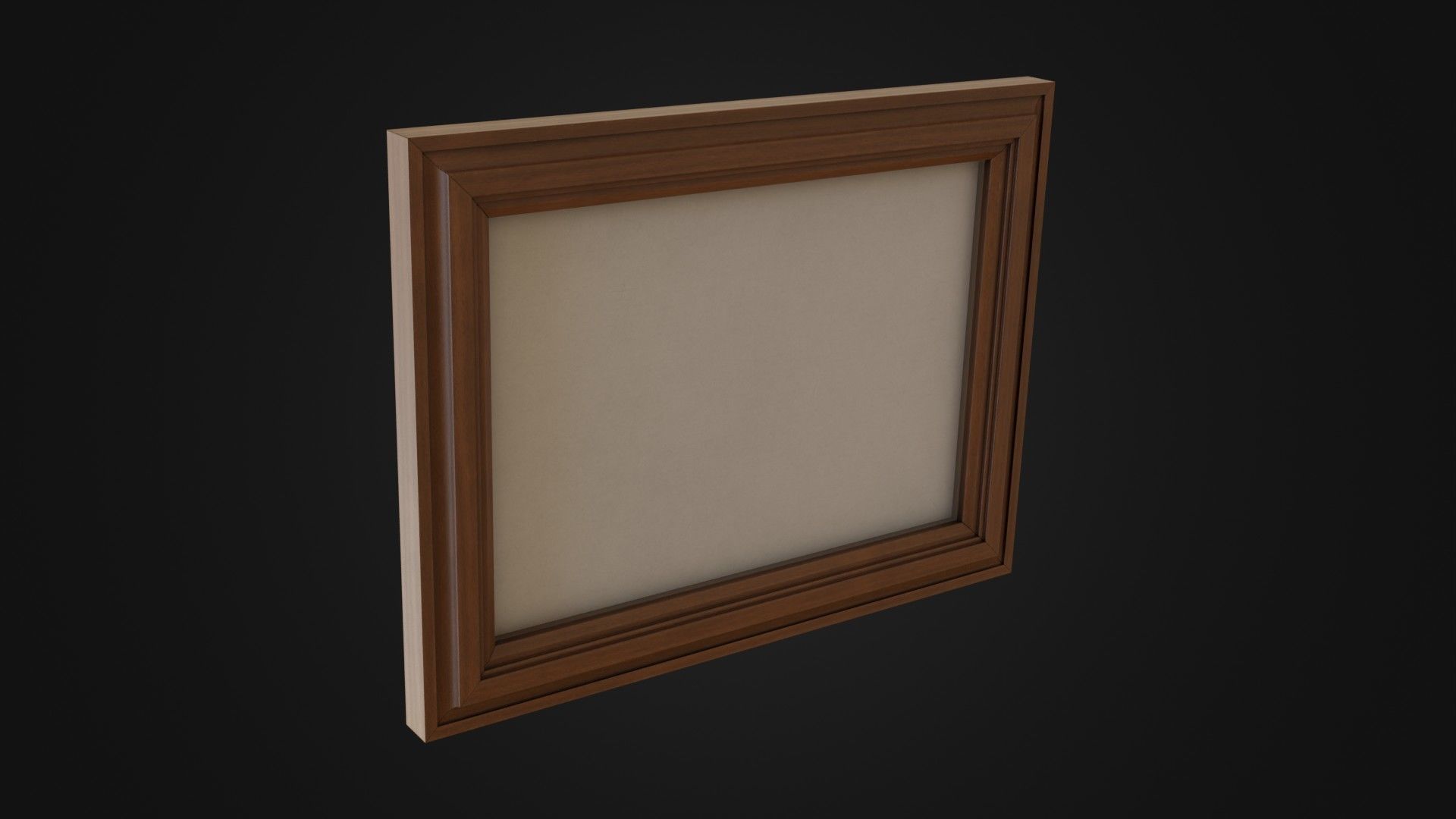 Wooden Picture Frame 03 Low-poly 3D model_6